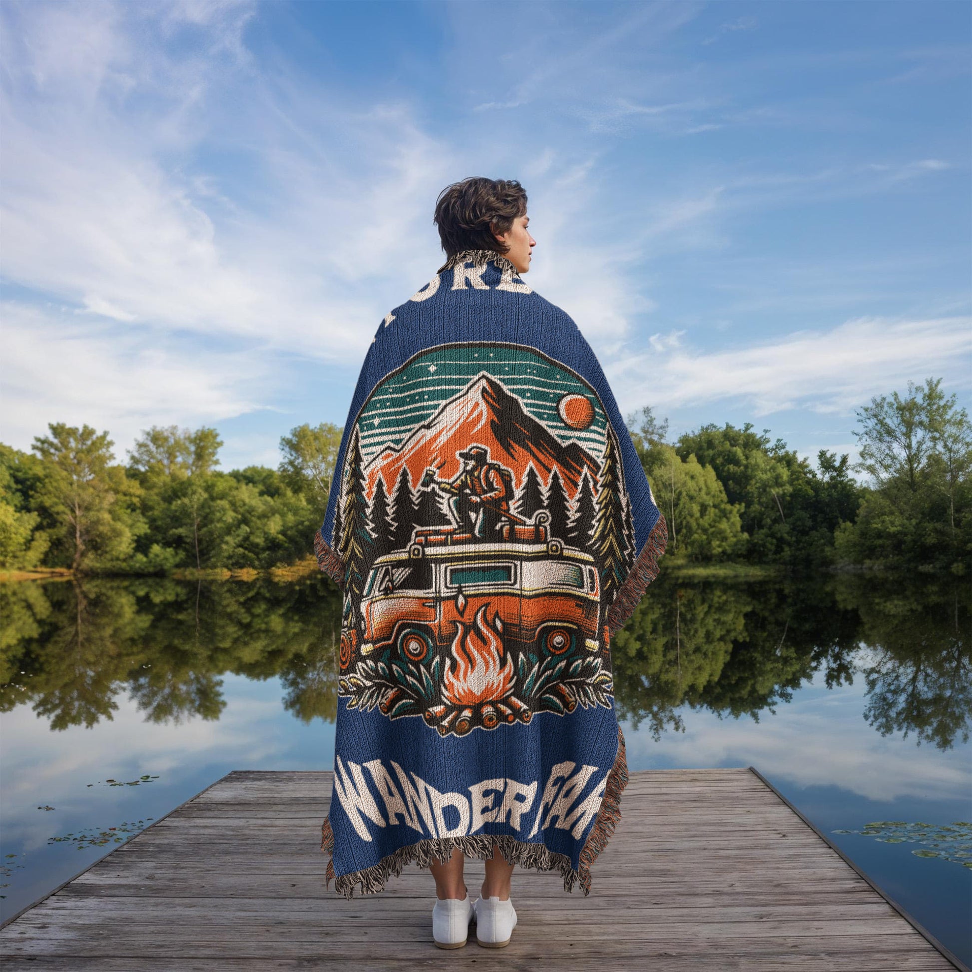 Adventure Awaits - Wander Far Woven Blanket
