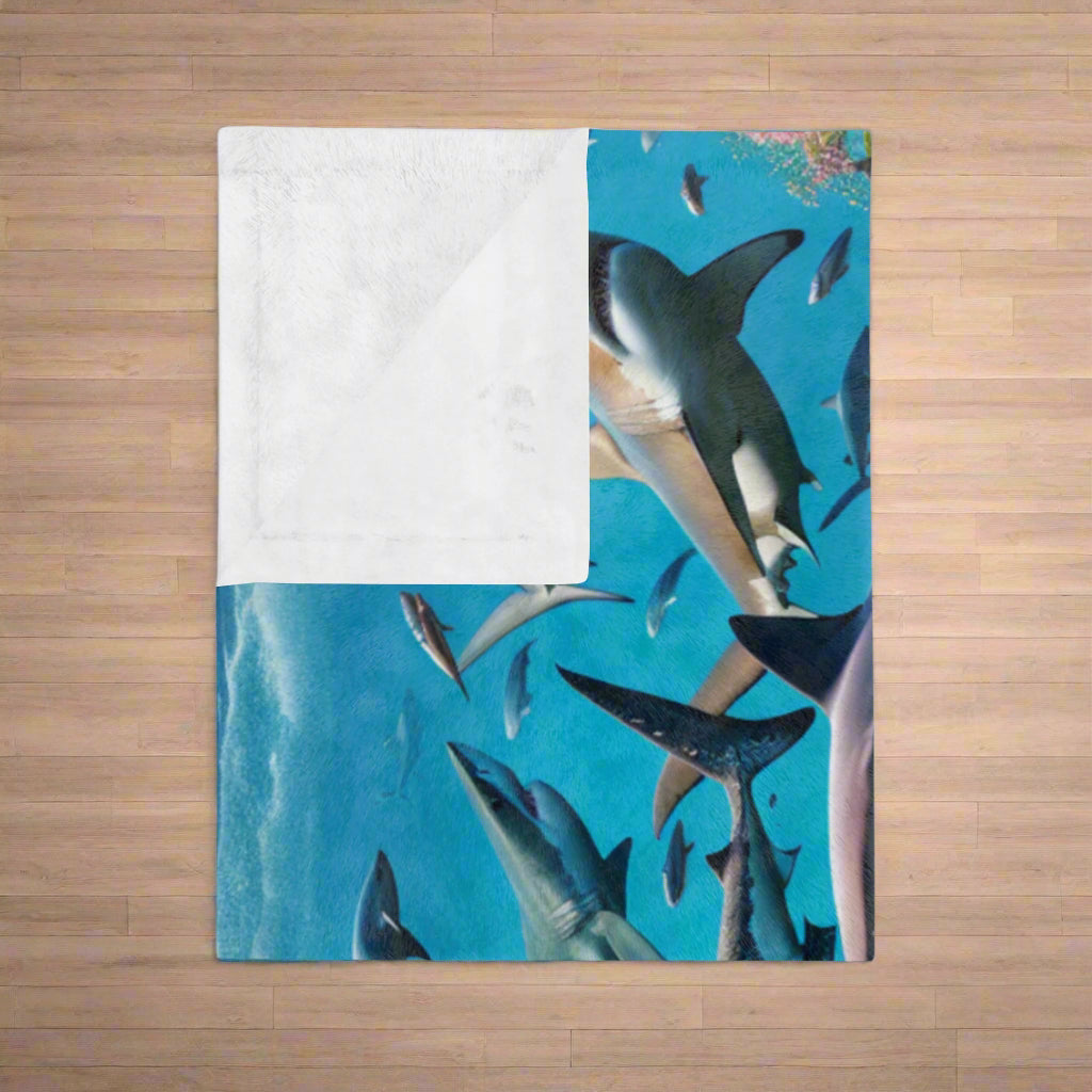Ocean Adventure Shark Velveteen Microfiber Blanket