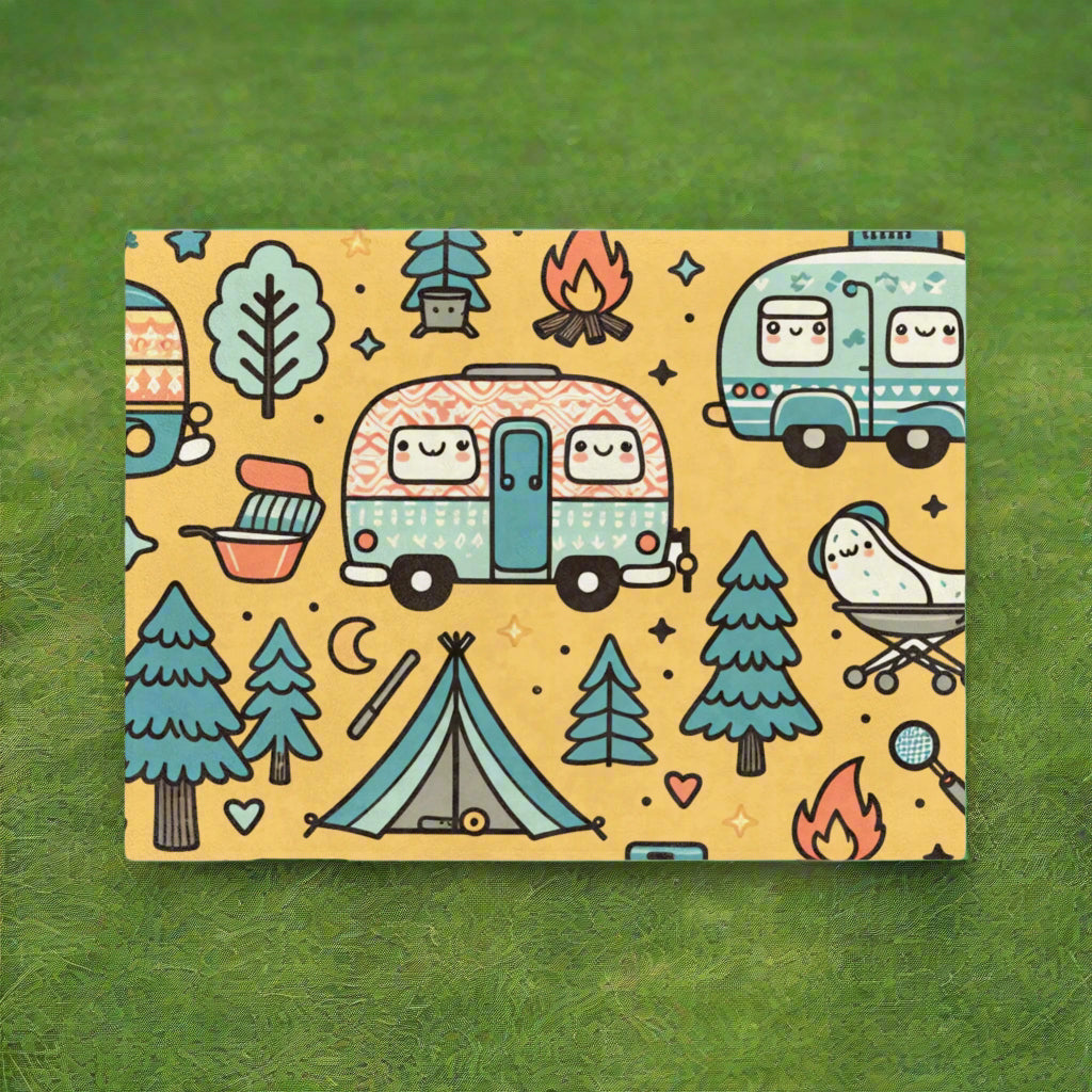 Fun & Cute Camping Velveteen Microfiber Blanket