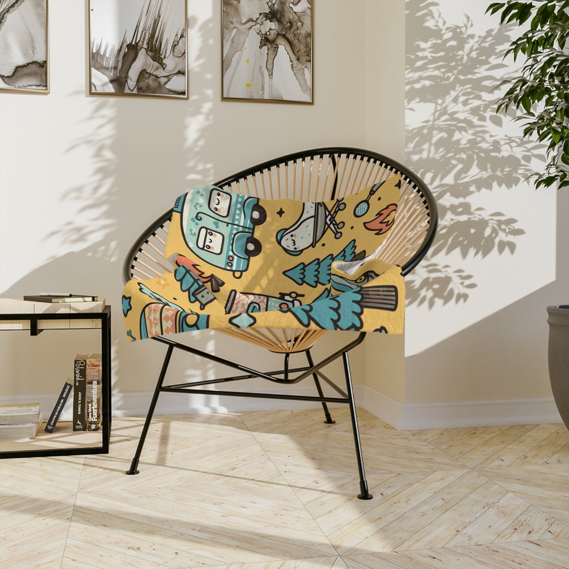 Fun & Cute Camping Velveteen Microfiber Blanket