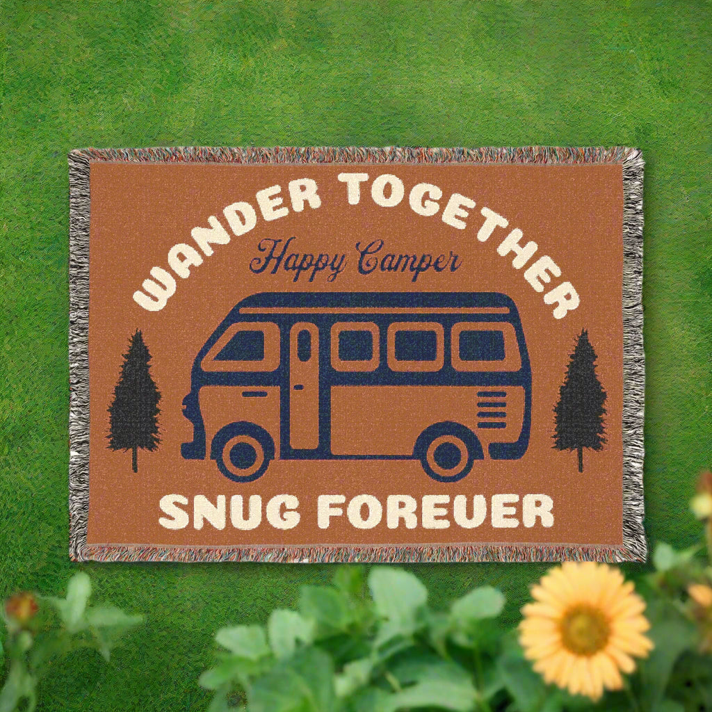 Happy Camper Woven Blanket