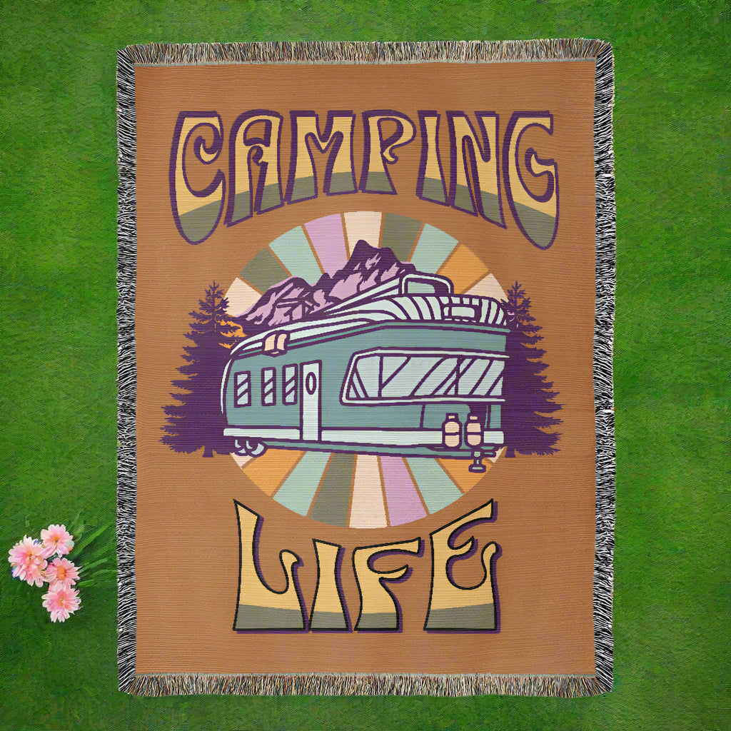 Camping Life Woven Blanket