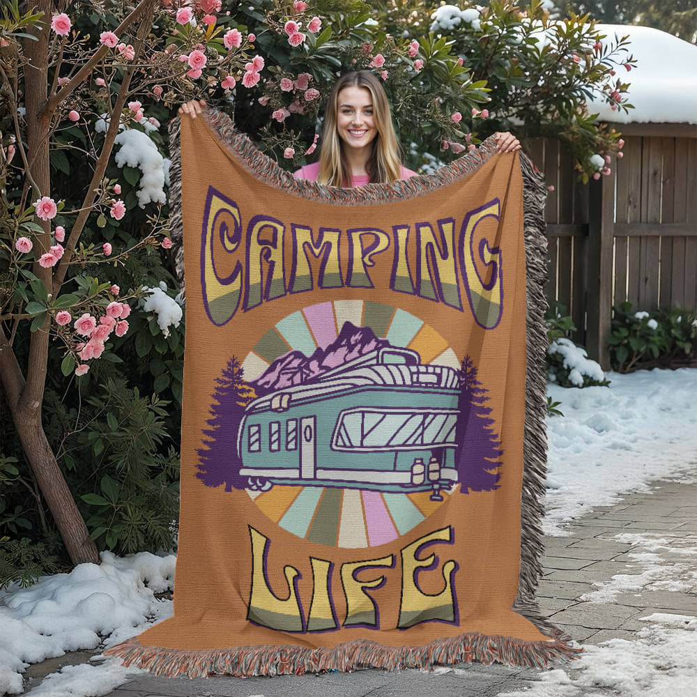 Camping Life Woven Blanket