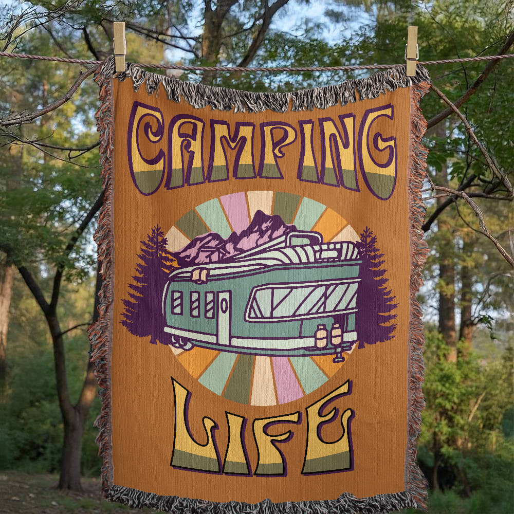 Camping Life Woven Blanket