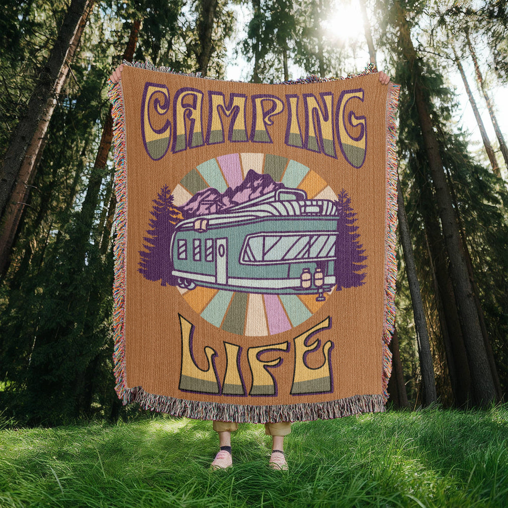 Camping Life Woven Blanket