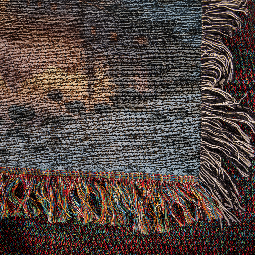 Mountains & Lake Scenery Woven Blanket