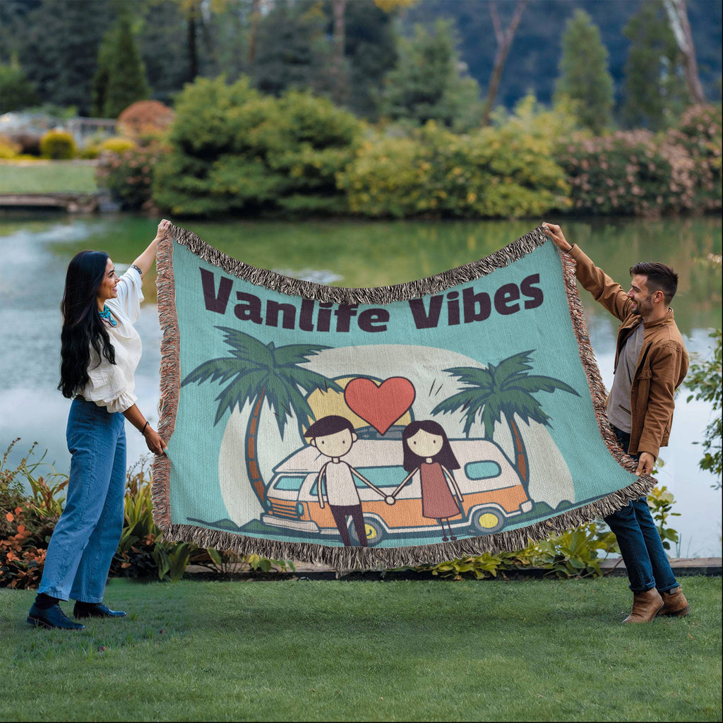 Cozy Vanlife Vibes Woven Blanket