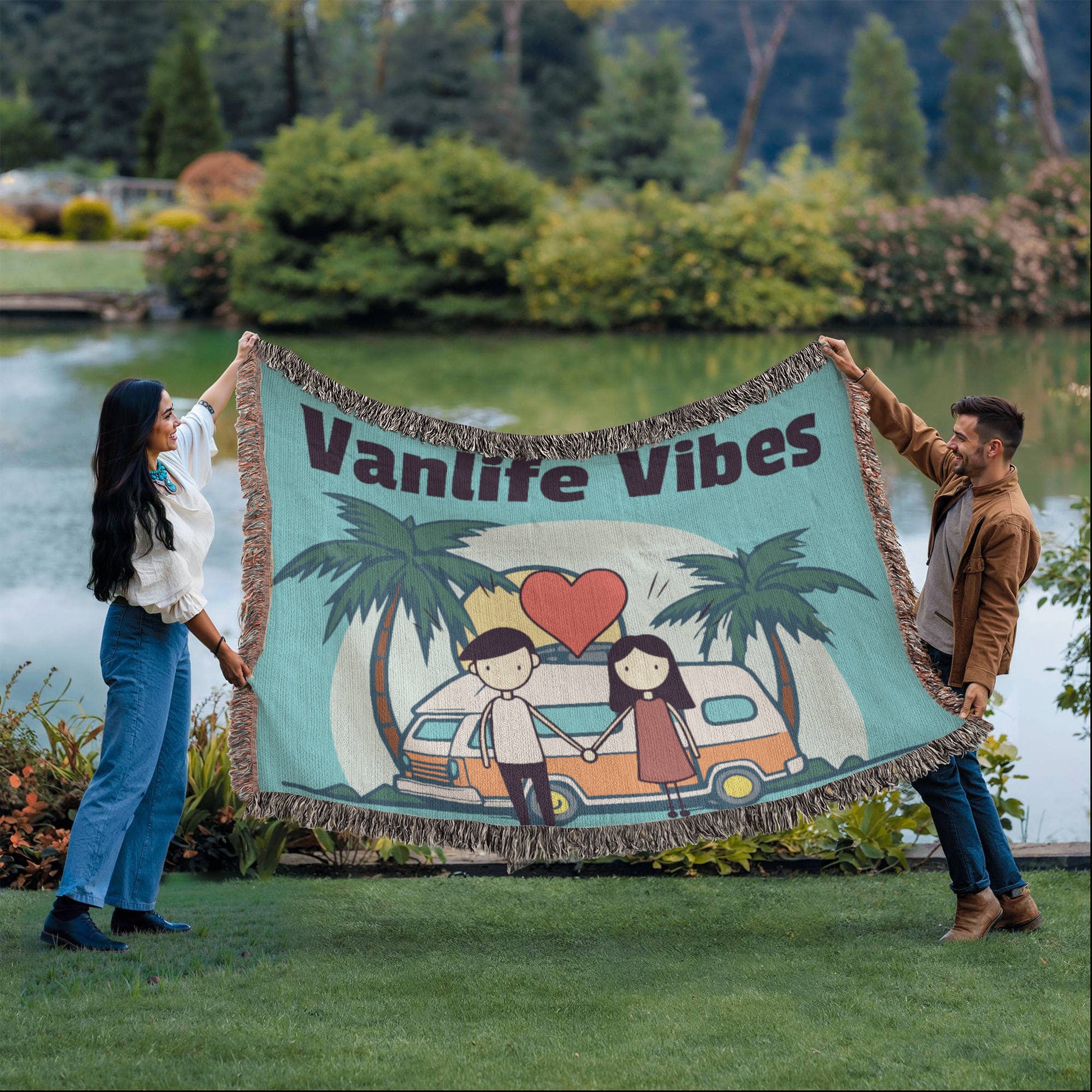 Cozy Vanlife Vibes Woven Blanket