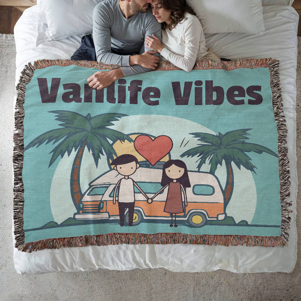 Cozy Vanlife Vibes Woven Blanket