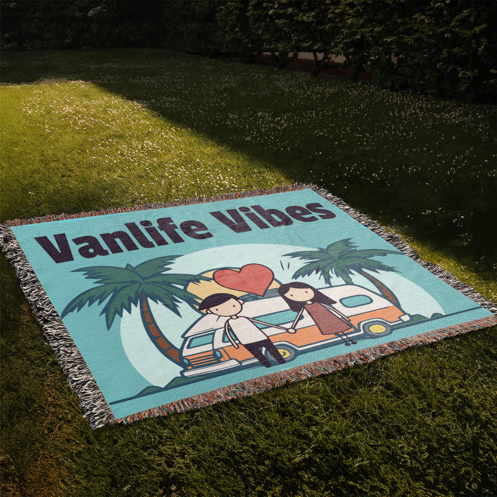 Cozy Vanlife Vibes Woven Blanket