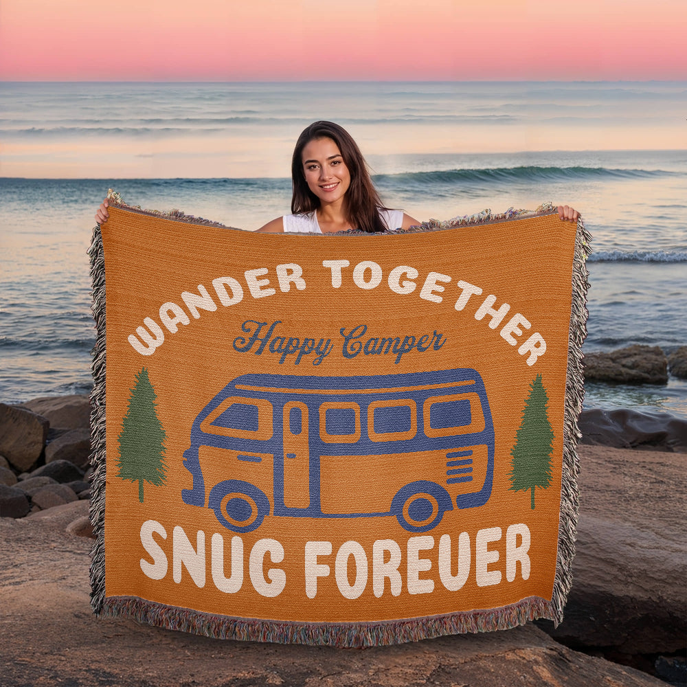 Happy Camper Woven Blanket