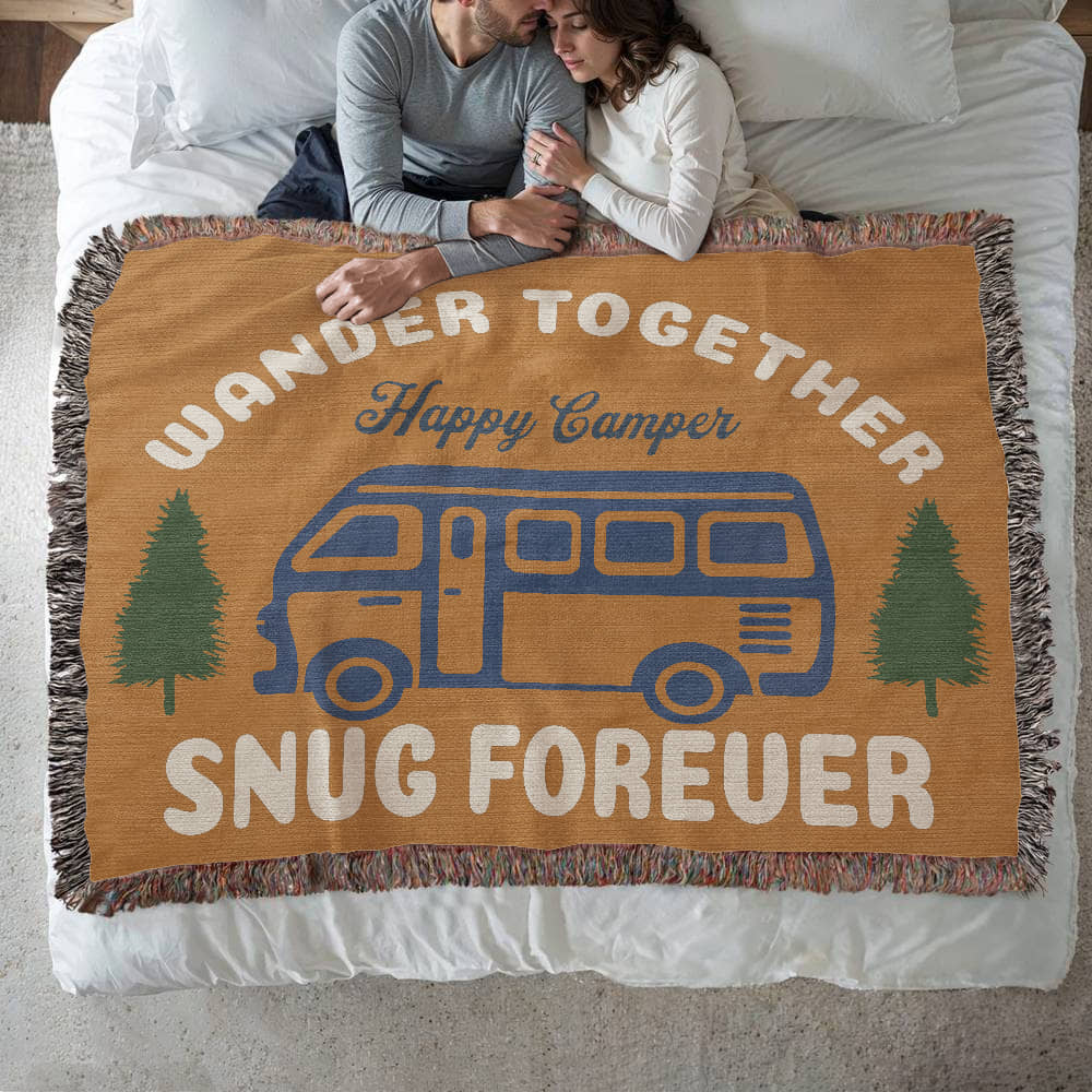 Happy Camper Woven Blanket