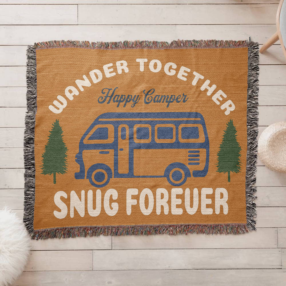 Happy Camper Woven Blanket