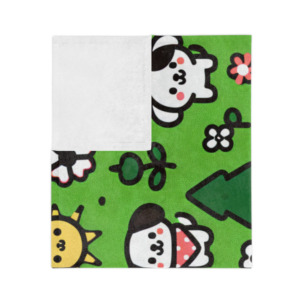 Cozy Camping Friends Velveteen Microfiber Blanket