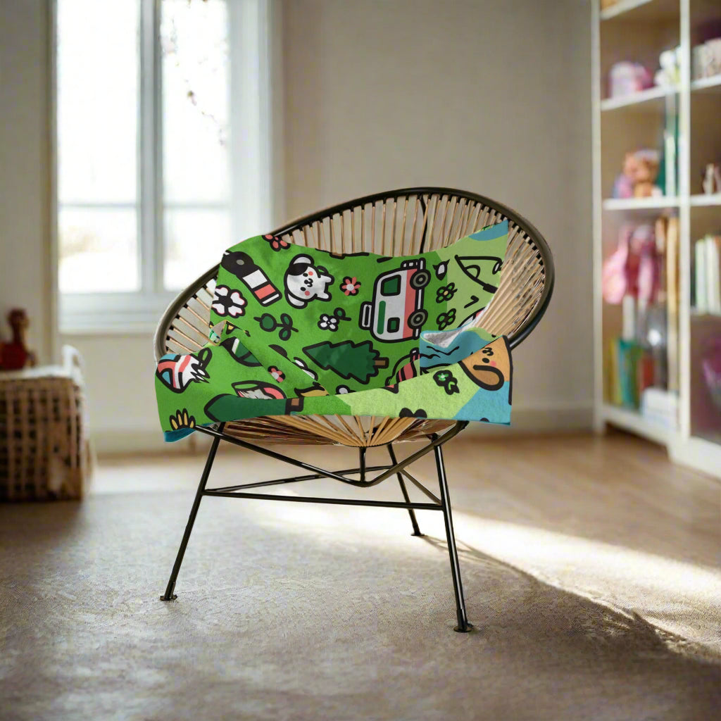 Cozy Camping Friends Velveteen Microfiber Blanket