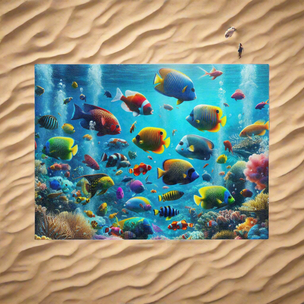 Tropical Fish World Velveteen Microfiber Blanket