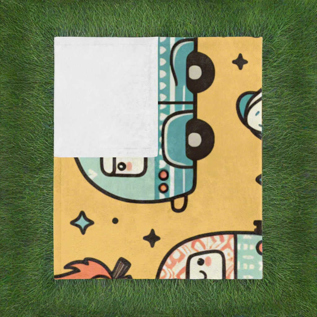 Fun & Cute Camping Velveteen Microfiber Blanket