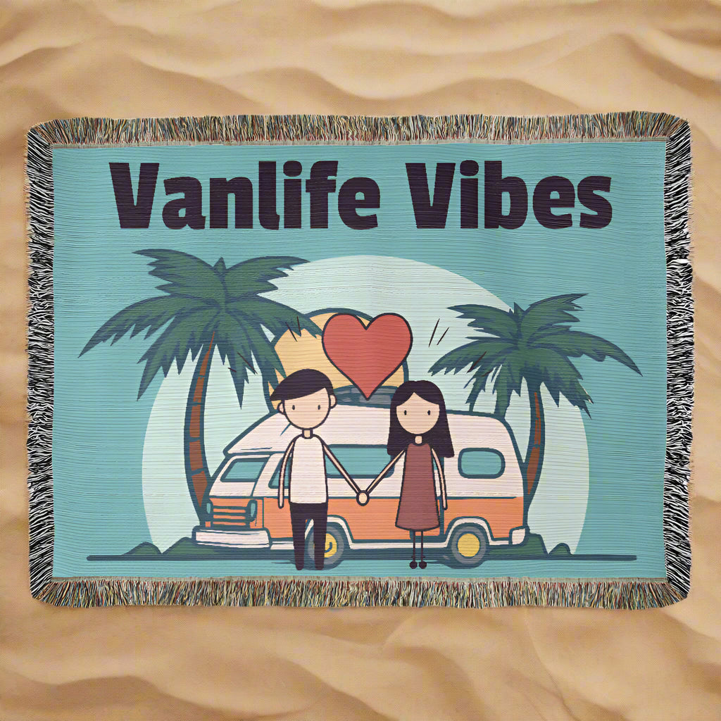 Cozy Vanlife Vibes Woven Blanket