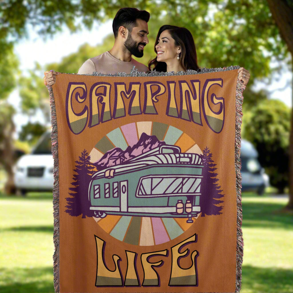 Camping Life Woven Blanket