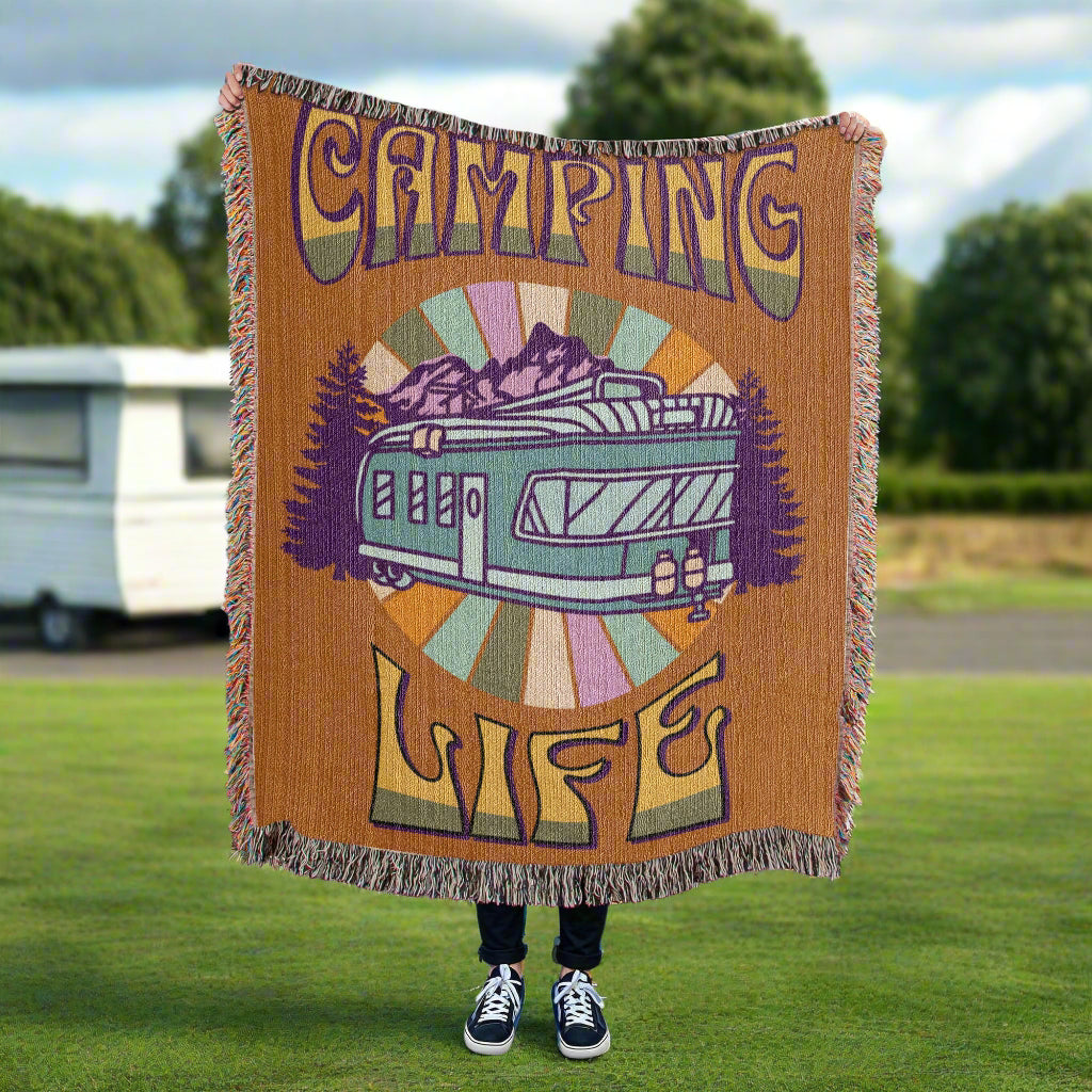 Camping Life Woven Blanket