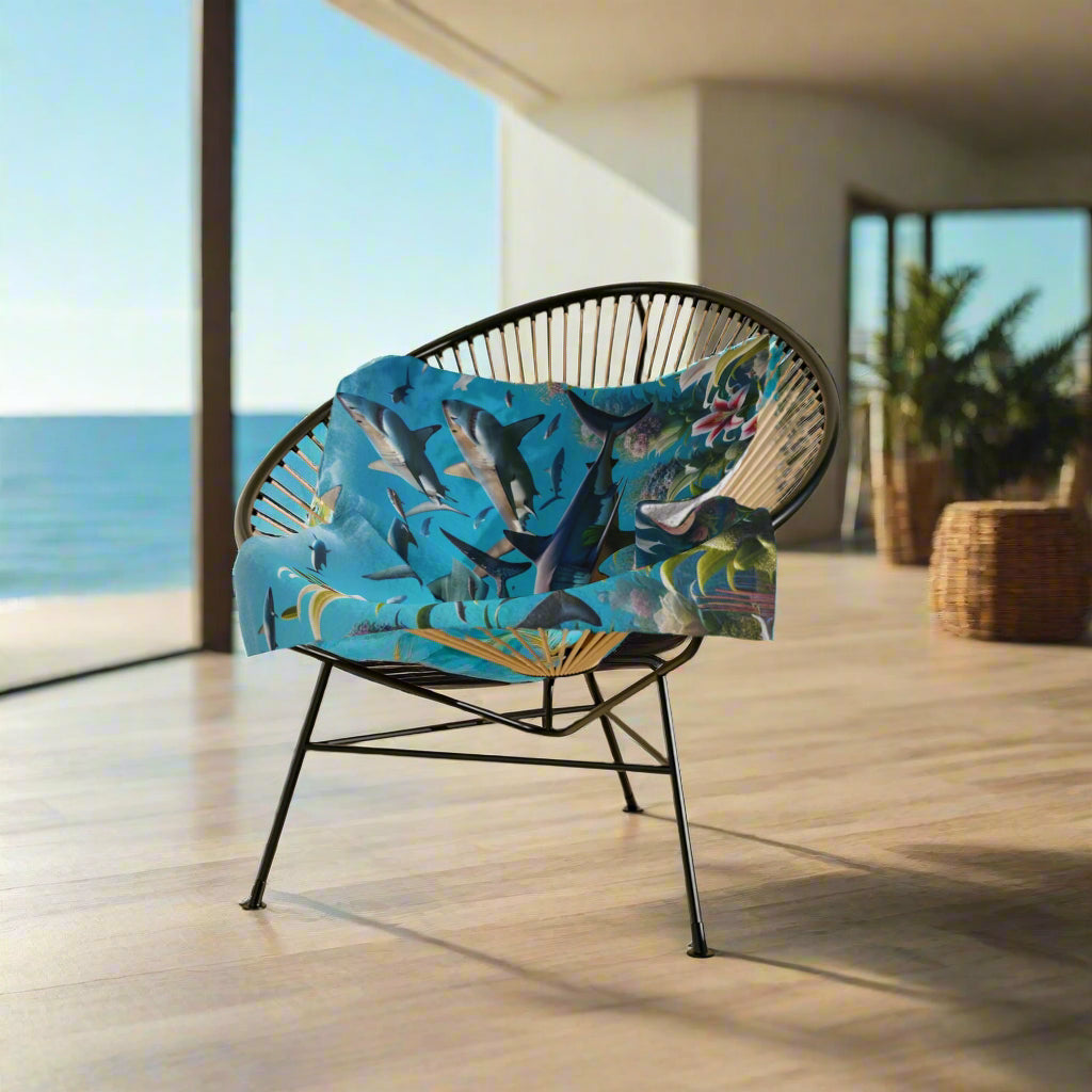 Ocean Adventure Shark Velveteen Microfiber Blanket