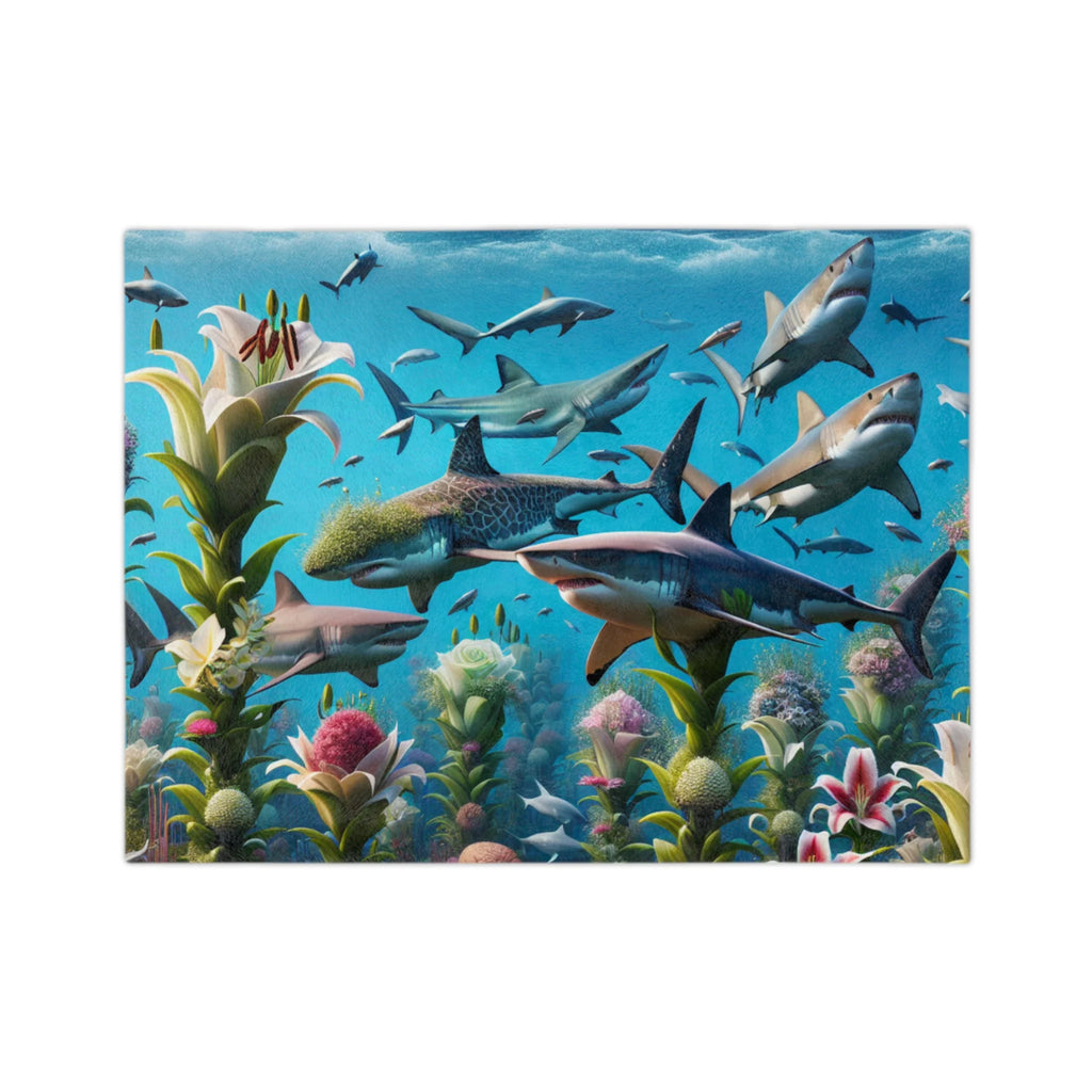 Ocean Adventure Shark Velveteen Microfiber Blanket