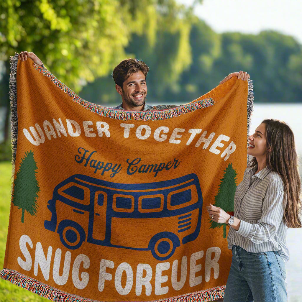 Happy Camper Woven Blanket