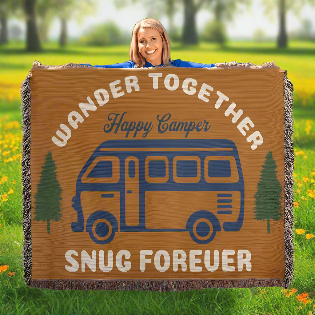 Happy Camper Woven Blanket