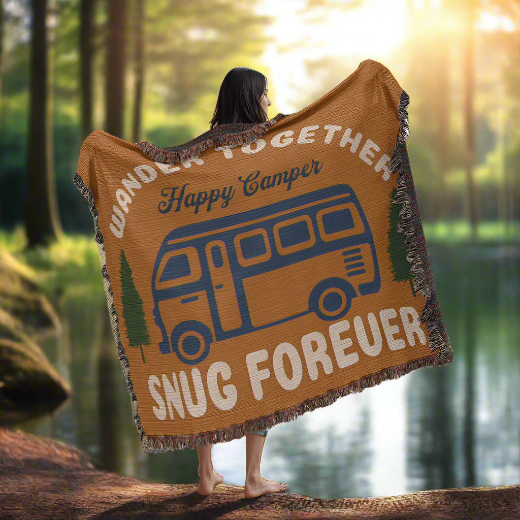 Happy Camper Woven Blanket