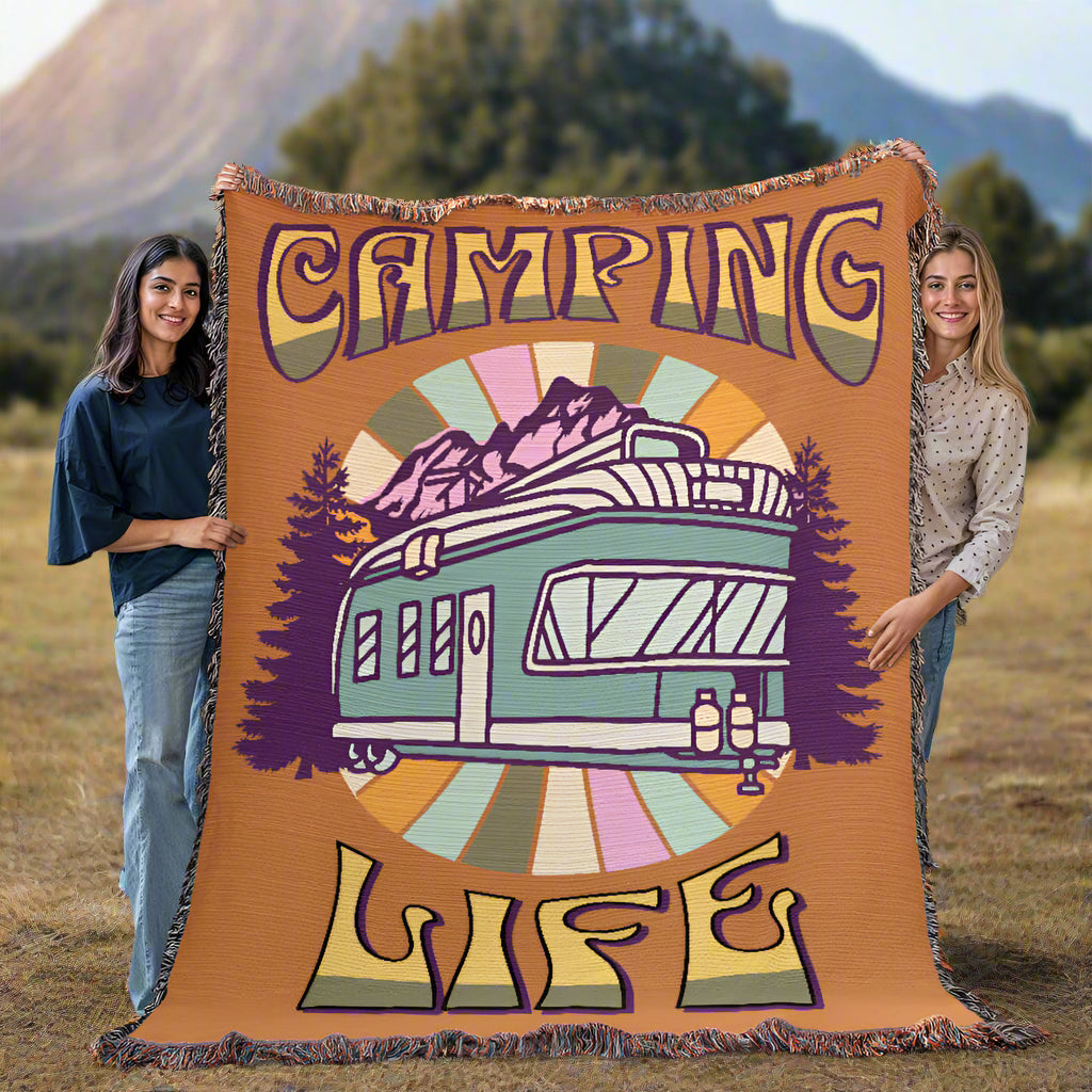 Camping Life Woven Blanket