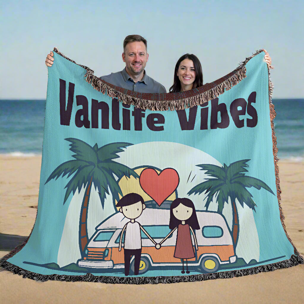 Cozy Vanlife Vibes Woven Blanket