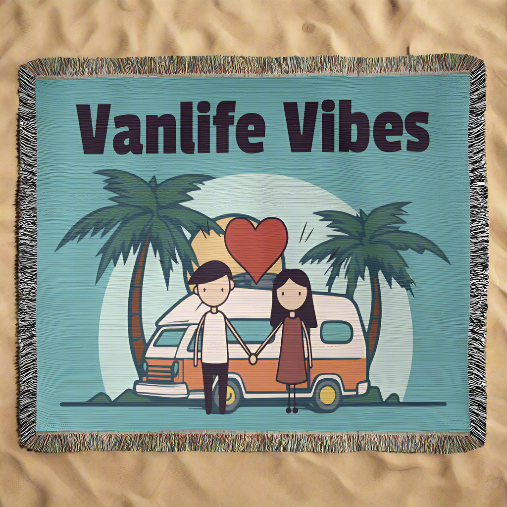 Cozy Vanlife Vibes Woven Blanket