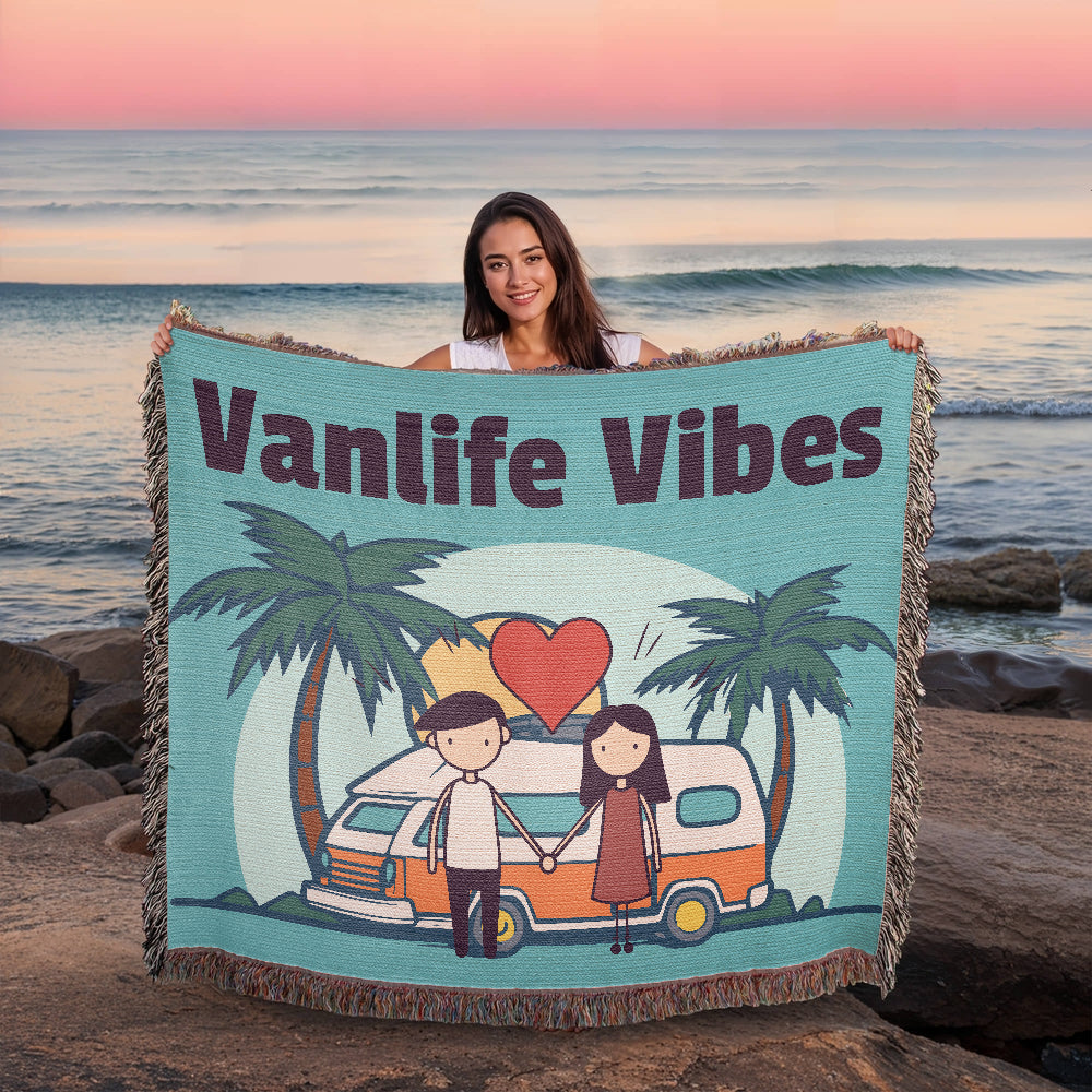 Cozy Vanlife Vibes Woven Blanket