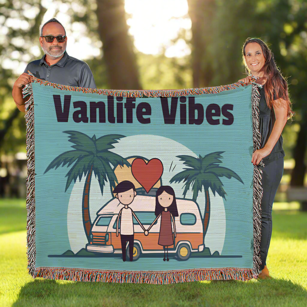 Cozy Vanlife Vibes Woven Blanket