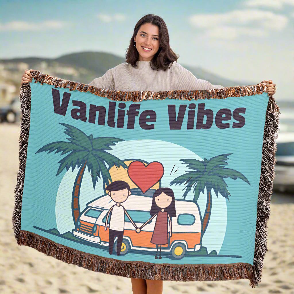 Cozy Vanlife Vibes Woven Blanket