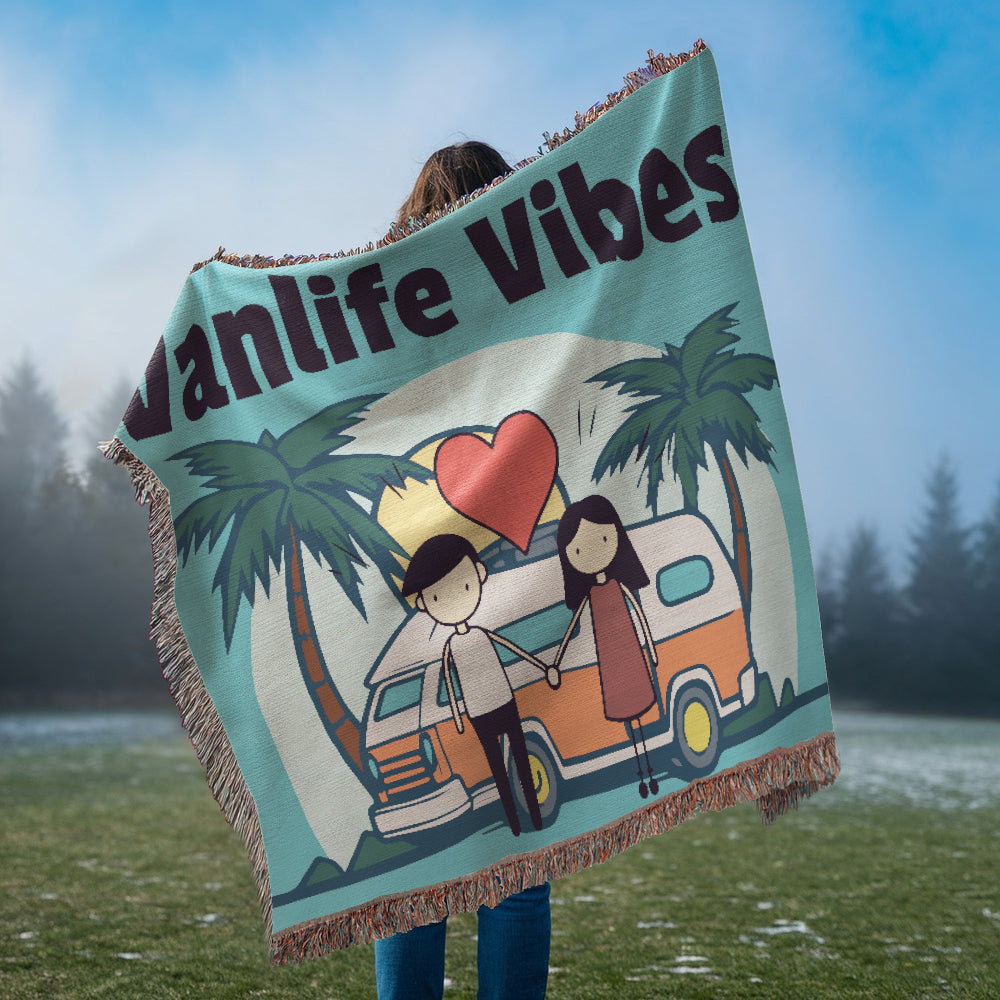 Cozy Vanlife Vibes Woven Blanket