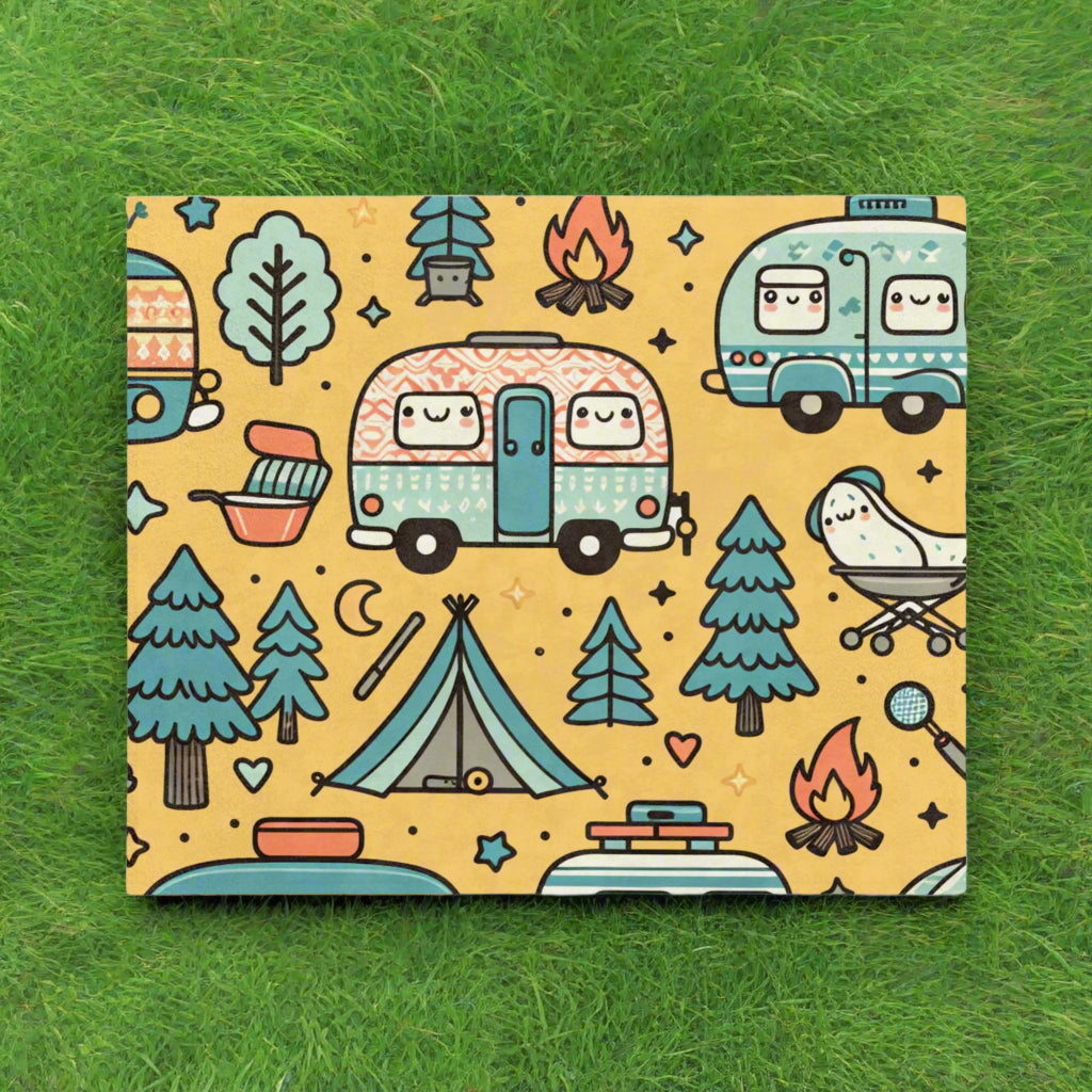 Fun & Cute Camping Velveteen Microfiber Blanket